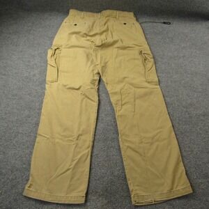 Vintage Polo Jeans Company Pants Mens 34x32 Tan Baggy Tab Cargo Bungee Clip‎ Y2K